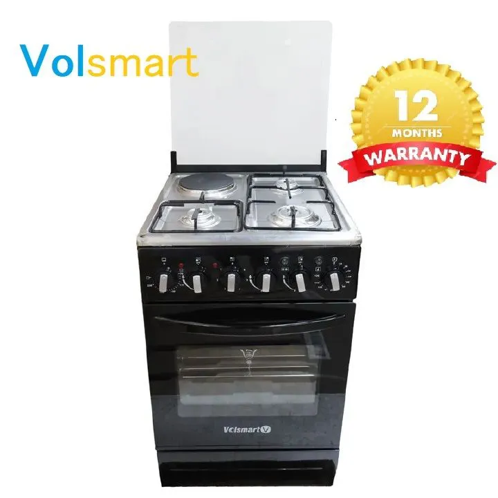 【hot】VOLSMART VGS-581-3G1E Free Standing 3 Gas Cooker+1 Hotplate With Electric Oven Cooker 4 Burners  3 Gas + 1 Electric With Electric Oven Cooker