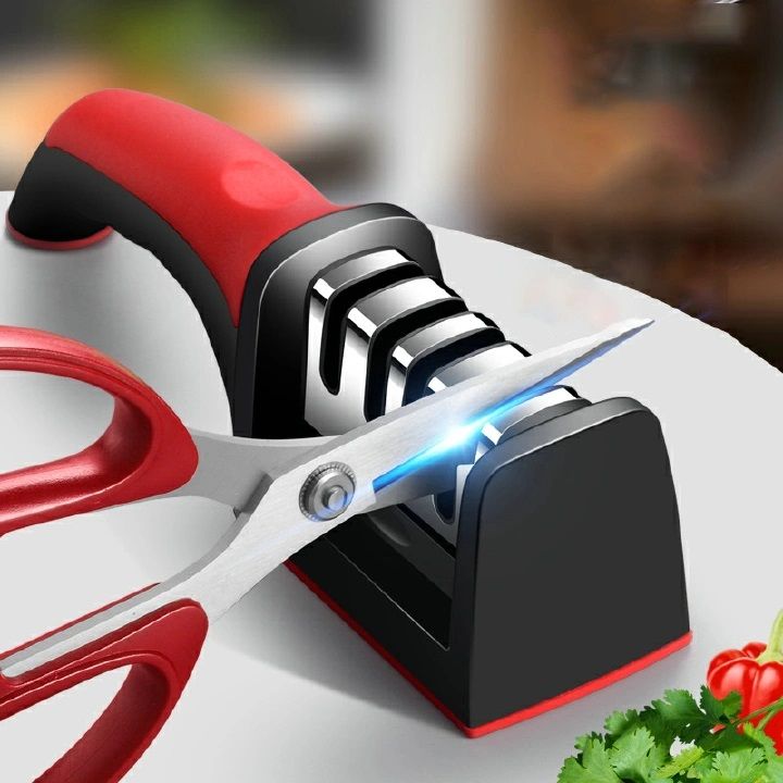 【HOT】VL-MD002 Knife Sharpeners for Kitchen Knives 4 in1 Kitchen Knife Sharpener Knife Sharpening Kit with 4 Stage Sharpening Slots Works for Ceramic Steel Knives and Scissor Kitchen Knife Accessories