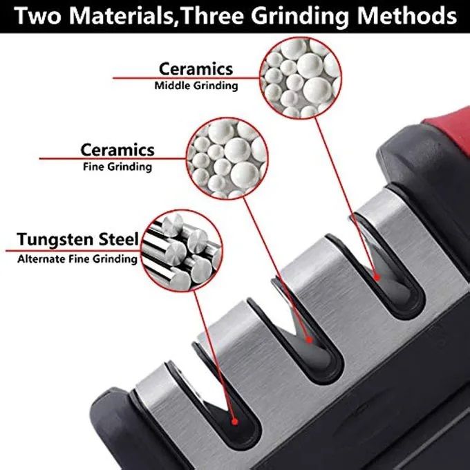 【HOT】VL-MD002 Knife Sharpeners for Kitchen Knives 4 in1 Kitchen Knife Sharpener Knife Sharpening Kit with 4 Stage Sharpening Slots Works for Ceramic Steel Knives and Scissor Kitchen Knife Accessories