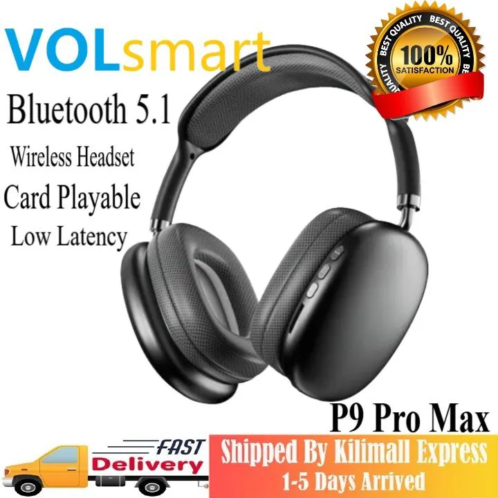 Volsmart VL-BEP009 Wireless Bluetooth 5.1 Wireless P9 Pro Max Bluetooth Headphones With Microphone Noise Canceling Earbuds Gaming Headset Stereo HiFi Earphones TFT Bluetooth earphone