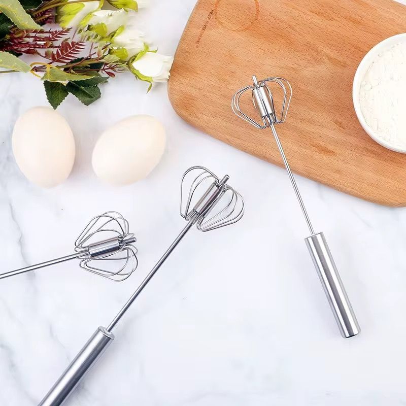 Volsmart Egg beater VL-MD003 Stainless steel semi-automatic egg beater, rotating cream egg mixer Whisk Egg Beater Cake Baking