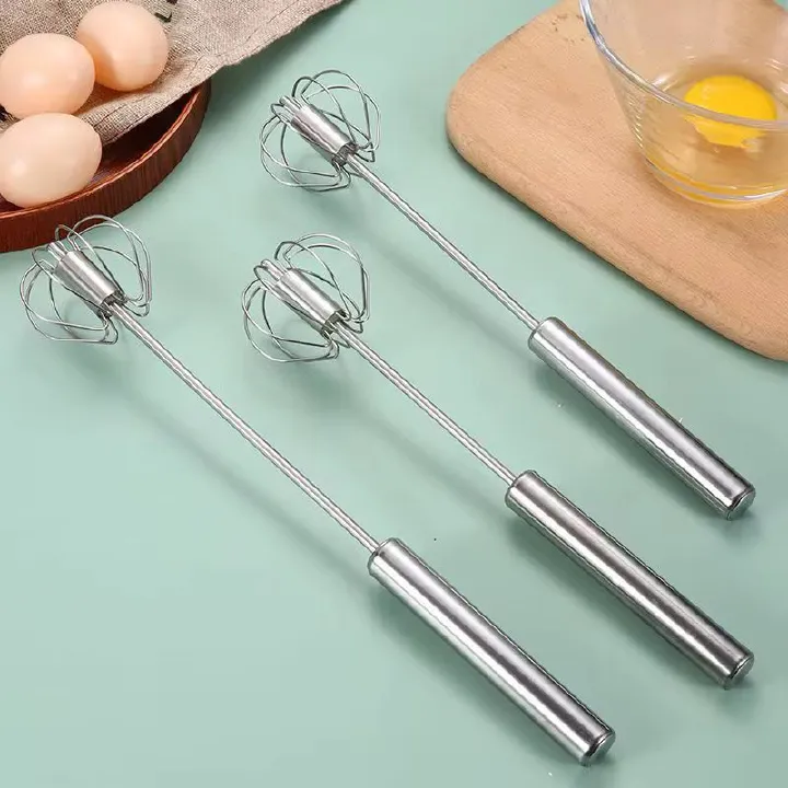 Volsmart Egg beater VL-MD003 Stainless steel semi-automatic egg beater, rotating cream egg mixer Whisk Egg Beater Cake Baking