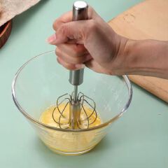 Volsmart Egg beater VL-MD003 Stainless steel semi-automatic egg beater, rotating cream egg mixer Whisk Egg Beater Cake Baking