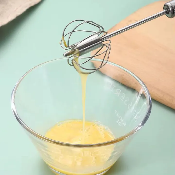 Volsmart Egg beater VL-MD003 Stainless steel semi-automatic egg beater, rotating cream egg mixer Whisk Egg Beater Cake Baking