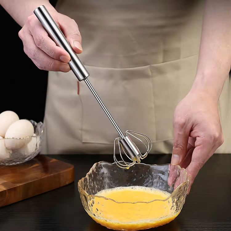 Volsmart Egg beater VL-MD003 Stainless steel semi-automatic egg beater, rotating cream egg mixer Whisk Egg Beater Cake Baking