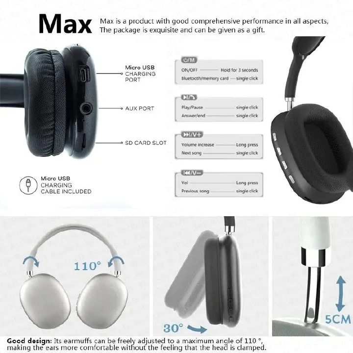 【hot】Volsmart Wireless Bluetooth 5.1 VL-BEP009 Wireless Stereo Bass Bluetooth Headphone Sports Foldable Headset MP3 Player Sports Speakers With Mic Microphone TF For IOS/Android