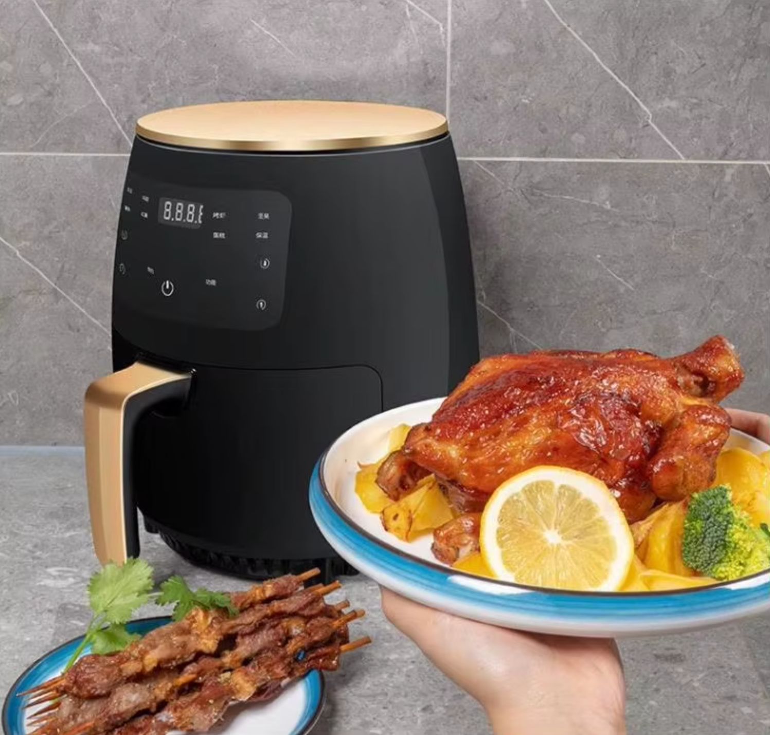 【Special Offer】VL-AF8006 Air Fryer Volsmart 6L Electric Air Fryer  Volsmart Air Fryer air fryer black 6Litre Digital Air Fryer for Healthier Meals