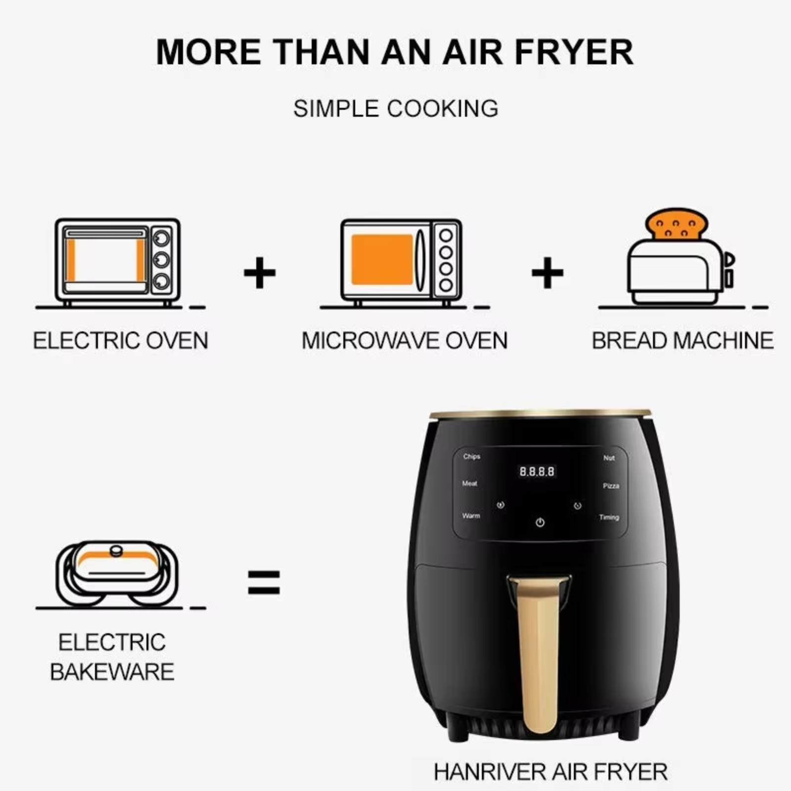 【Special Offer】VL-AF8006 Air Fryer Volsmart 6L Electric Air Fryer  Volsmart Air Fryer air fryer black 6Litre Digital Air Fryer for Healthier Meals