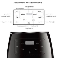 Volsmart Air Fryer VL-AF8006 6L multifunctional Volsmart Air fryer oven airfryer with 2400W power extra large  airfryer with manual control