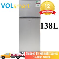 【hot】Volsmart 138L Double Doors Refrigerator Home Improvement Energy Saving Fridge with Lock and Keys Made with whisper-quiet technology: A silent refrigerator is a wonderful Fridge Freezer