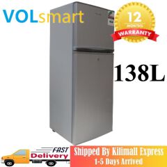 【hot】Volsmart 138L Double Doors Refrigerator Home Improvement Energy Saving Fridge with Lock and Keys Made with whisper-quiet technology: A silent refrigerator is a wonderful Fridge Freezer