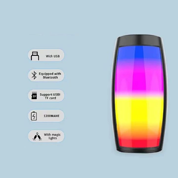【HOT】VL-BS1202 Portable Colorful Lights Wireless Bluetooth Speaker AUX Audio TF Card USB Playback Portable Audio Video Portable Speakers Docks Bluetooth Speakers