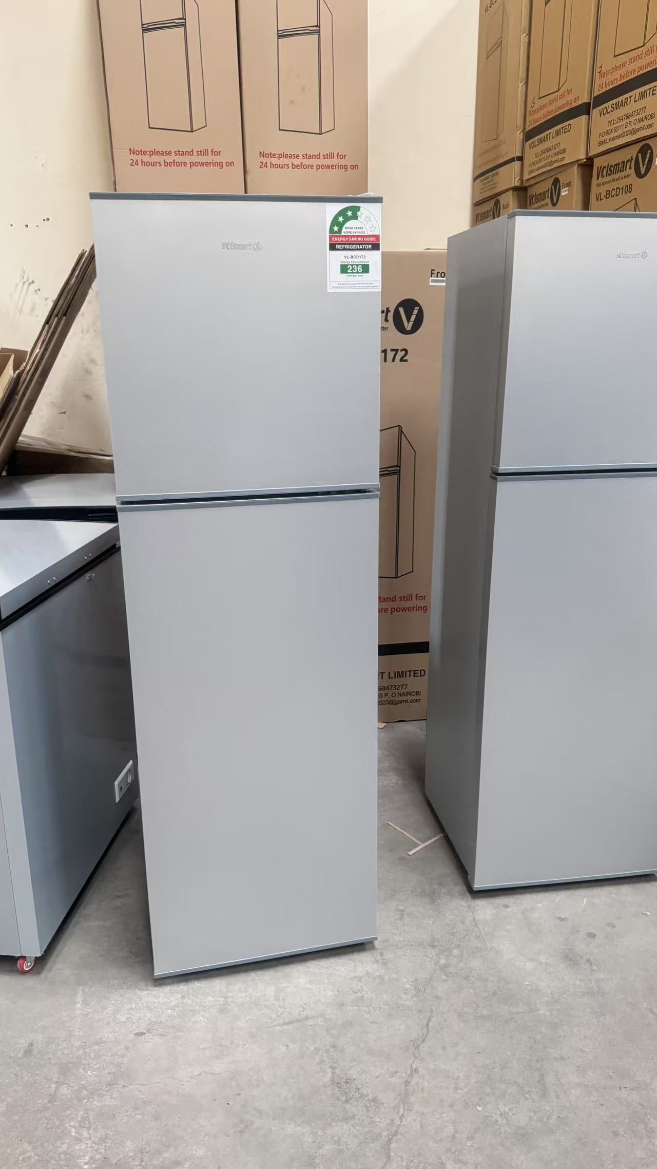 Volsmart 172L Fridge Freezer VL-BCD172 Energy Saving Double Doors Refrigerator 172L fridge double door Direct Cool fridge Refrigerator fridges and freezers fridge172ltrs fridge 172 fridge 172L Silver,172L