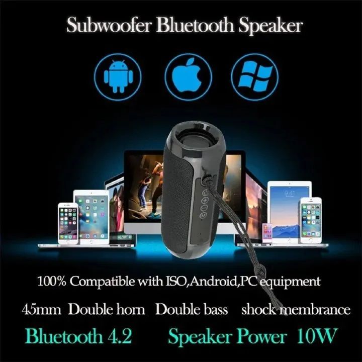 VL-BS117 VOLSMART store Bluetooth Accessories Waterproof Subwoofer Portable Bluetooth Wireless Speaker Surround Loudspeaker TF Card Sound Box TWS USB Flash Drive Wireless Speakers bluetooth speaker