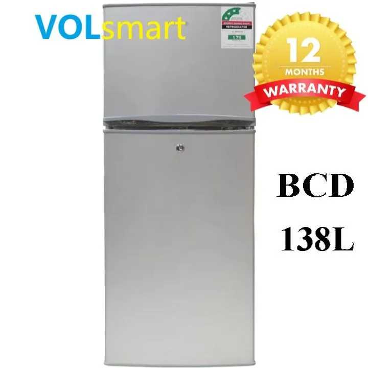 【hot】Volsmart 138L Double Doors Refrigerator Home Improvement Energy Saving Fridge with Lock and Keys Made with whisper-quiet technology: A silent refrigerator is a wonderful Fridge Freezer