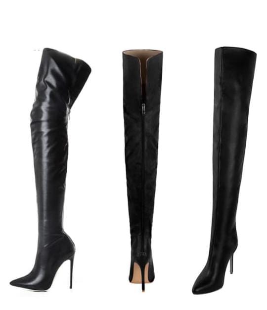 High Quality Stilletto Thigh high Heel boot sey black boot for ladies