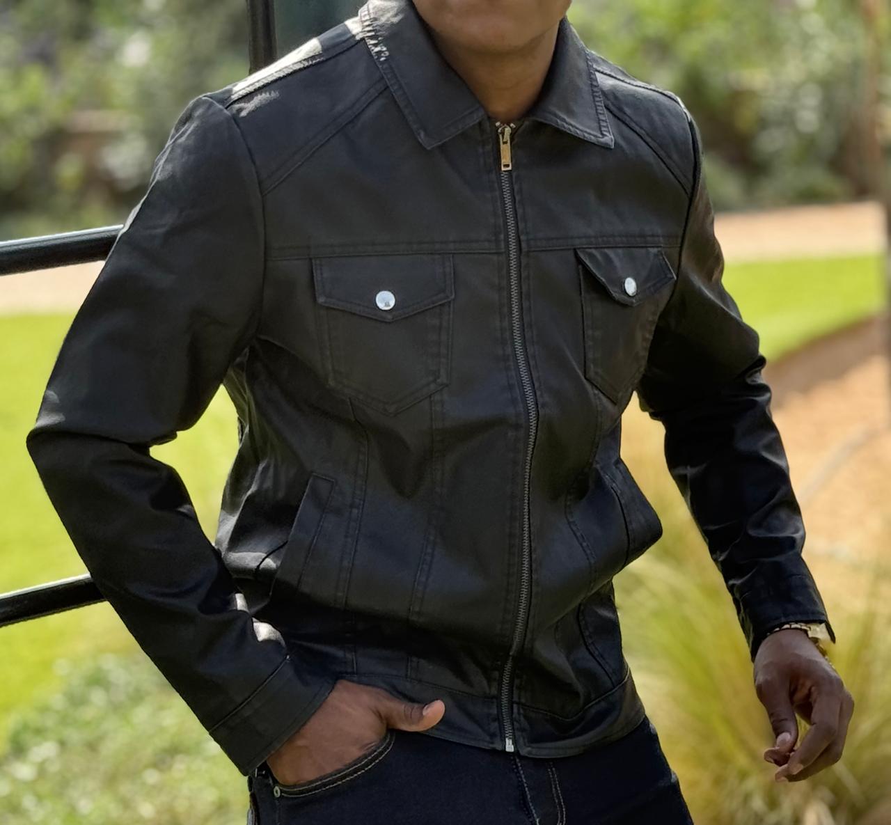High Quality Casual Leather Jackets for Men Classic Fit Biker Style