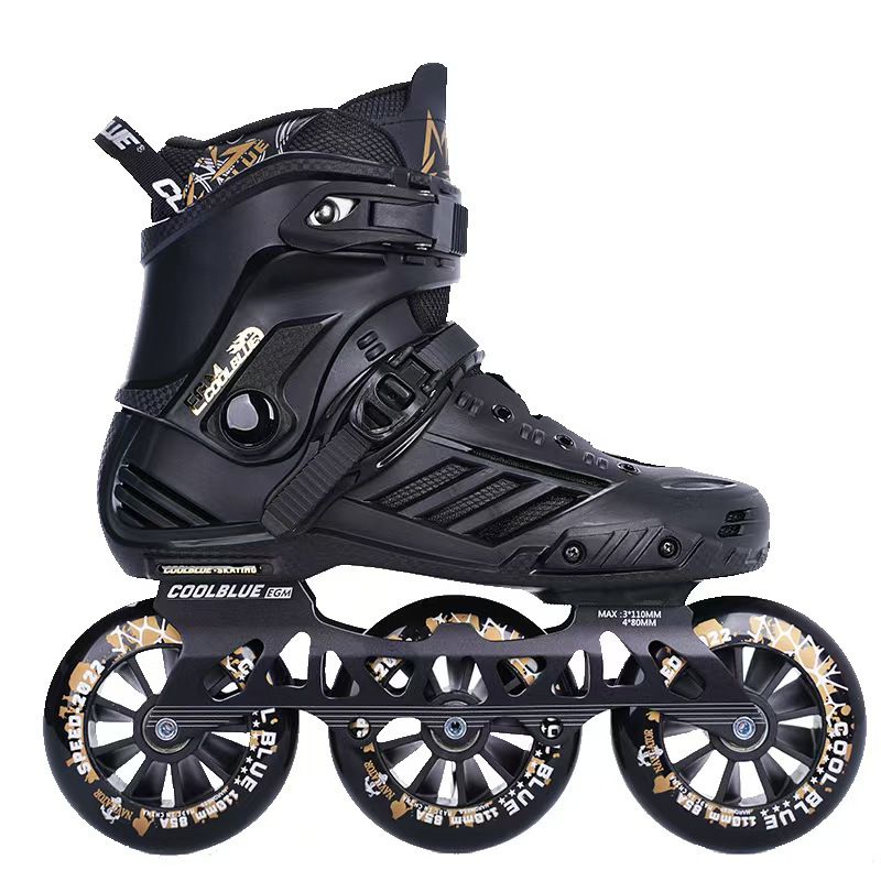 Original brand new  Cool blue 3 wheels 110mm roller  skating shoes  unisex (text us your original size on the chat with seller)