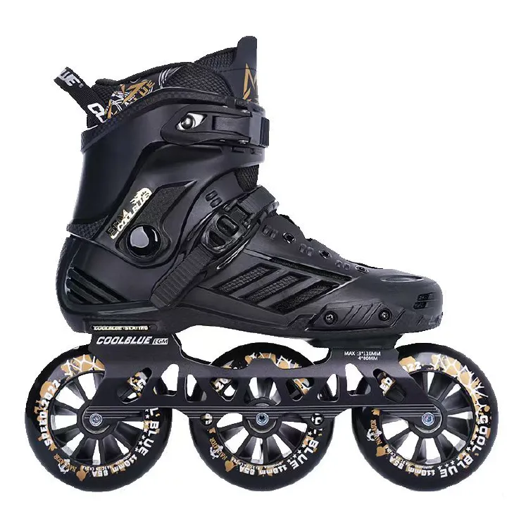 Original brand new  Cool blue 3 wheels 110mm roller  skating shoes  unisex (text us your original size on the chat with seller)