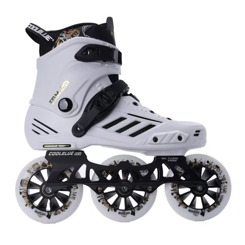 Original brand new  Cool blue 3 wheels 110mm roller  skating shoes  unisex (text us your original size on the chat with seller)