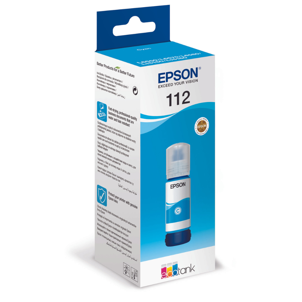 Epson 112 EcoTank Pigment Yellow,cyan,magenta,black ink bottle (C13T06C44A) epson 112 112epson ink