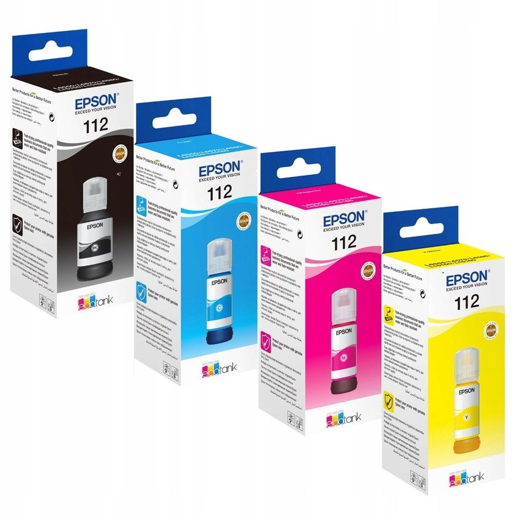 Epson 112 EcoTank Pigment Yellow,cyan,magenta,black ink bottle (C13T06C44A) epson 112 112epson ink