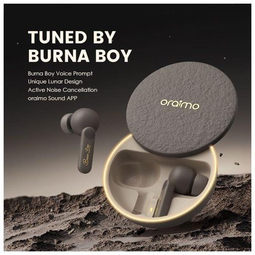 Oraimo SpacePods x Burna Boy ANC True Wireless Earbuds - Grey