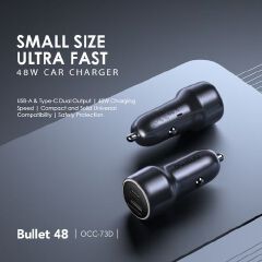 Oraimo 48W Fast Charging Compact Safe Car Charger Adapter
