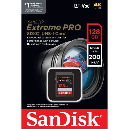 Sandisk 128gb Extreme Pro 4K SD Card For Cameras Very Fast Speed Upto 200mbps