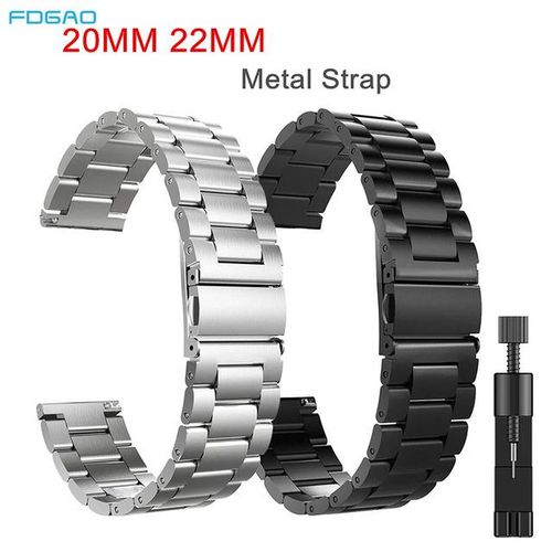 22mm Metal Strap For Samsung Galaxy Watch 46mm/3/gear S3/huawei Watch Gt 2-3 46mm Stainless Steel Wristband For Amazfit Gtr