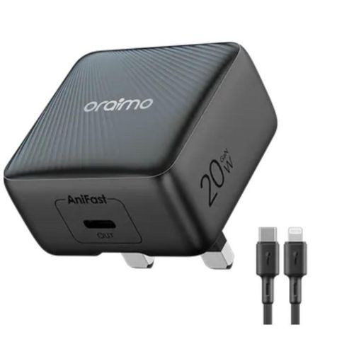 Oraimo Power cube 20 chic 20w GaN wall charger kit with type C to lighting cable