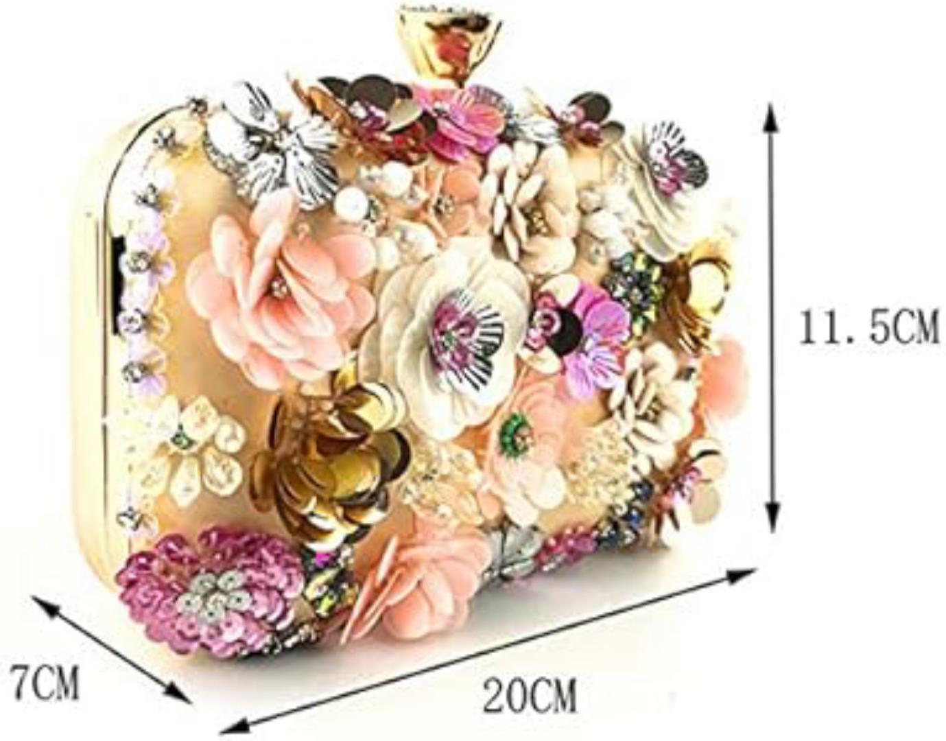 Beautiful Women Clutches Flower Evening Handbag Chain Strap Shoulder Bag handbag Wedding bag purse