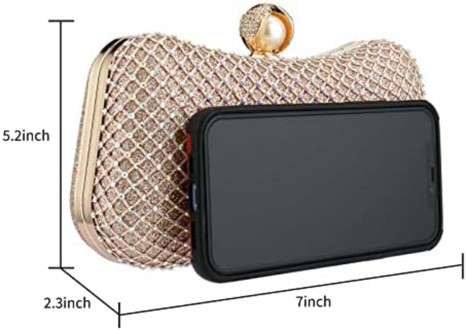 Crystal Women Evening Clutch Shiny Bling Purse Glitter Rhinestone Shouderbag for Christmas Bridal Wedding Party