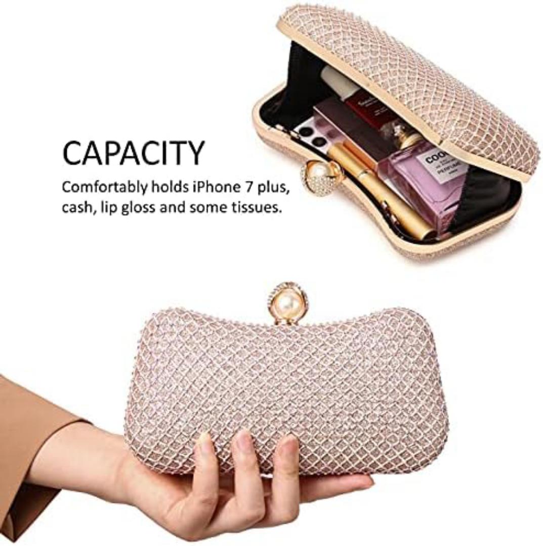 Crystal Women Evening Clutch Shiny Bling Purse Glitter Rhinestone Shouderbag for Christmas Bridal Wedding Party