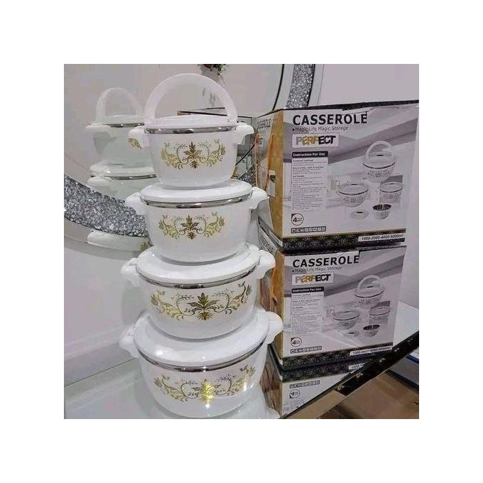 Casserole 4pcs Insulated Hotpots-Stainless Steel Inside.