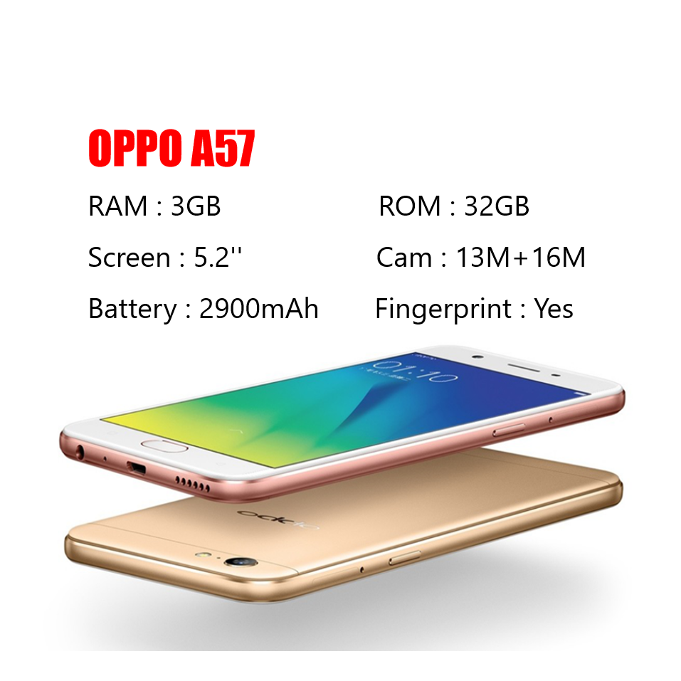 Refurbished OPPO A57 F1 32GB+3GB  5.2” 13MP+16MP  Fingerprint unlock phone Dual SIM 4G phone  Refurbished Phone SmartPhones Mobile Phones Smart phone 4G Phone oppp phone smartphone