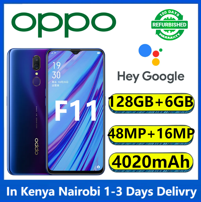 Refurbished OPPO A9 F11 128GB+6GB 6.53 " 4020 mAh Fingerprint unlock phone Dual SIM 4G phone  Refurbished Phone SmartPhones Mobile Phones 128GB phone 4G Phone oppp phone smartphone game phone