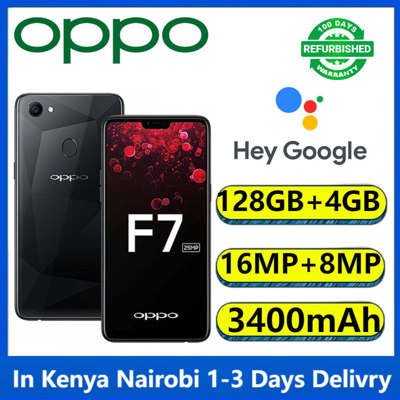 Refurbished OPPO A3 F7 128GB+4GB  Unlock SmartPhone 6.2” 4G Phone 16MP+8MP Camera Dual Sim  3400mAh Refurbished Phone SmartPhones Mobile Phones Smart phone 4G Phone Global Rom phones