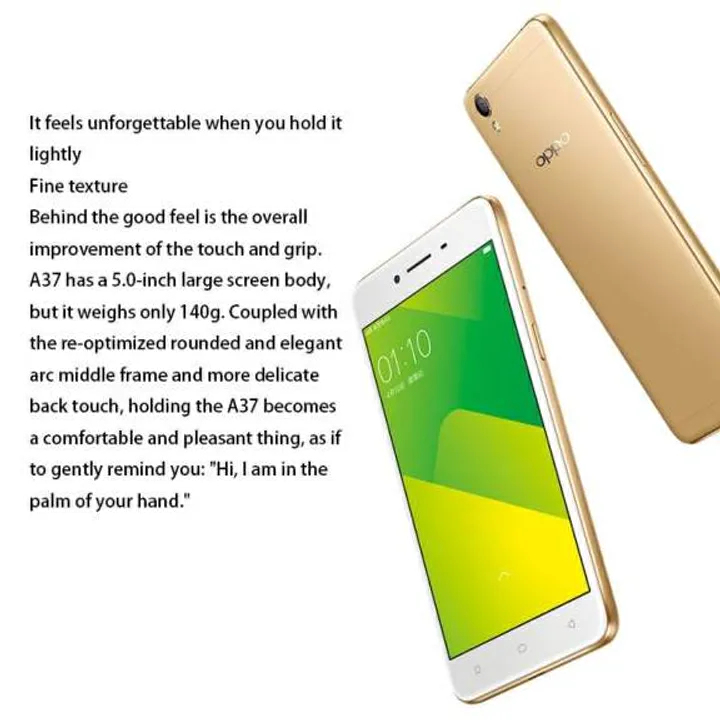 Refurbished OPPO A37 oppo A37F smartphone 5-inch screen 2GB + 16gb 2g / 3G / 4g / lte dual card 2630mah lockless phones 8MP+5MP refurbished phone SmartPhones random Gold