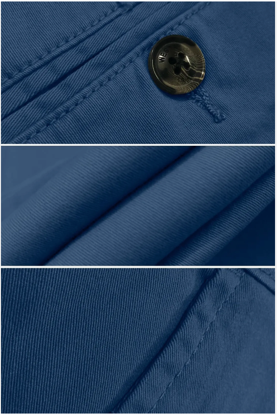 Blue Soft Khaki Men's Trouser Slim Fit Casual- Non-Fading, Slight stretch,Long pants