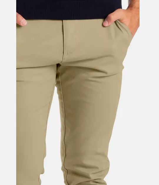 Beige Soft Khaki Men's Trouser Slim Fit Casual- Non-Fading, Slight stretch, Long pants