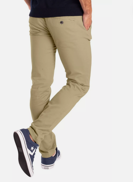 Beige Soft Khaki Men's Trouser Slim Fit Casual- Non-Fading, Slight stretch, Long pants
