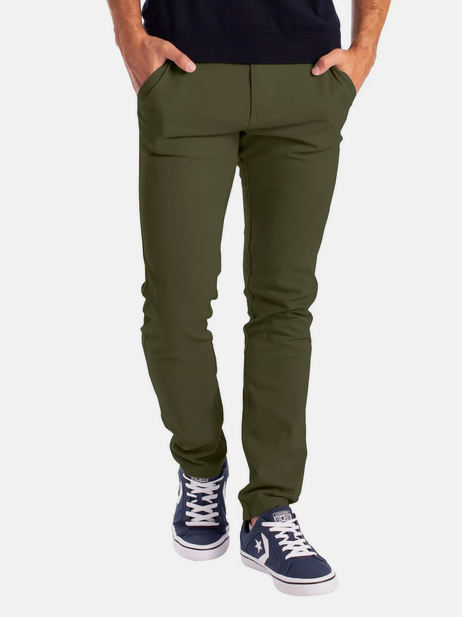 Jungle Green Soft Khaki Men's Trouser Slim Fit Casual- Non-Fading, Slight stretch, Long pants