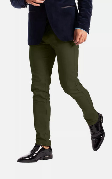 Jungle Green Soft Khaki Men's Trouser Slim Fit Casual- Non-Fading, Slight stretch, Long pants