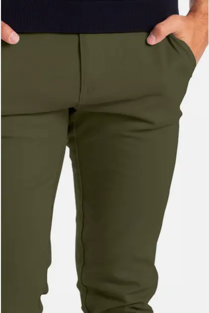 Jungle Green Soft Khaki Men's Trouser Slim Fit Casual- Non-Fading, Slight stretch, Long pants