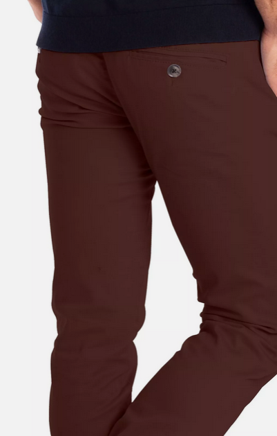 Dark Brown Soft Khaki Men's Trouser Slim Fit Casual- Non-Fading, Slight stretch, Long pants