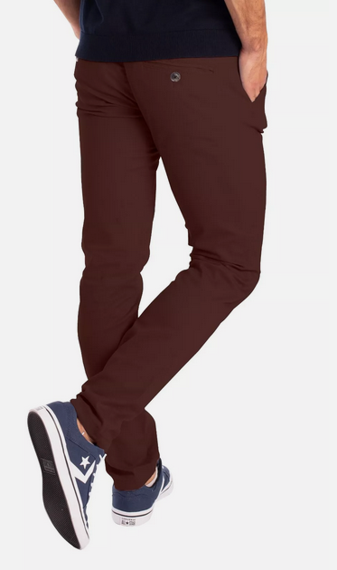 Dark Brown Soft Khaki Men's Trouser Slim Fit Casual- Non-Fading, Slight stretch, Long pants