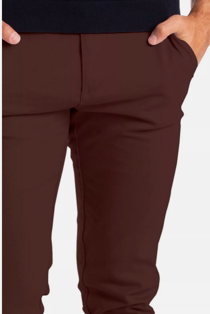 Dark Brown Soft Khaki Men's Trouser Slim Fit Casual- Non-Fading, Slight stretch, Long pants