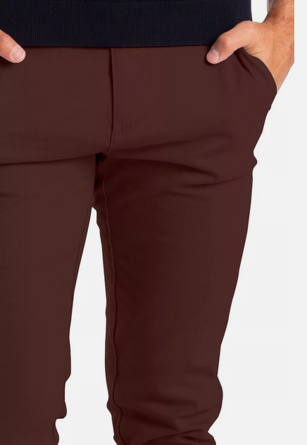 Dark Brown Soft Khaki Men's Trouser Slim Fit Casual- Non-Fading, Slight stretch, Long pants