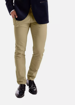 Beige Soft Khaki Men's Trouser Slim Fit Casual- Non-Fading, Slight stretch, Long pants
